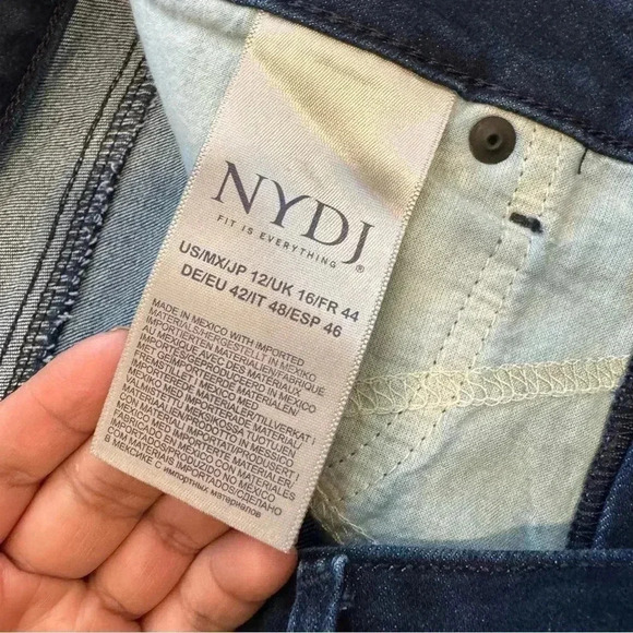 NYDJ Marilyn Straight Lift Tuck Technology Dark Wash Stretch Jeans Women's 12 - Picture 8 of 13